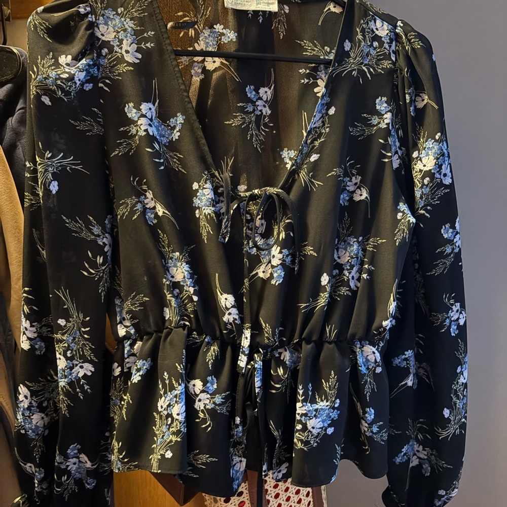 Primark Black Floral Blouse